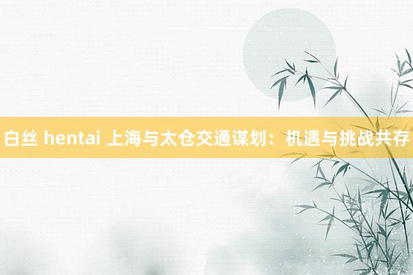 白丝 hentai 上海与太仓交通谋划：机遇与挑战共存