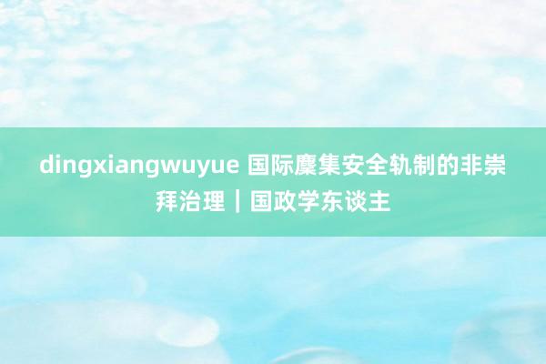 dingxiangwuyue 国际麇集安全轨制的非崇拜治理｜国政学东谈主