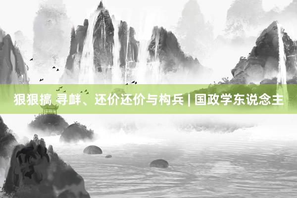 狠狠搞 寻衅、还价还价与构兵 | 国政学东说念主