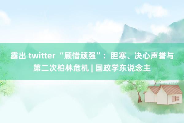露出 twitter “顾惜顽强”：胆寒、决心声誉与第二次柏林危机 | 国政学东说念主